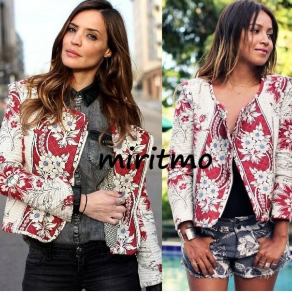 Zara TRF Quilted Floral Moto Jacket [Size Small]